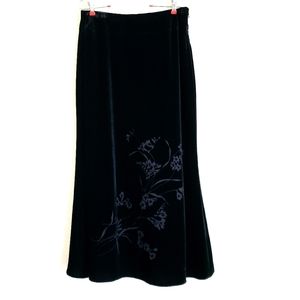 Liz Claiborne Women's Long Maxi Velvet Pencil Floral Skirt